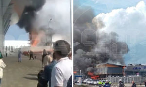 airport russia fire
